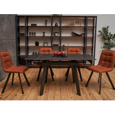 Керамічний стіл TM-80 чорний онікс + чорний