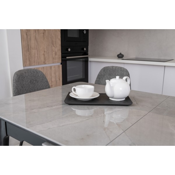 Керамічний стіл TM-89 калакатта мармур (сіра кераміка) + чорний