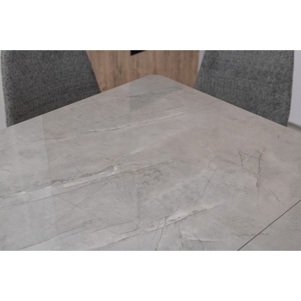 Керамічний стіл TM-89 калакатта мармур (сіра кераміка) + чорний