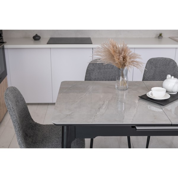 Керамічний стіл TM-89 калакатта мармур (сіра кераміка) + чорний