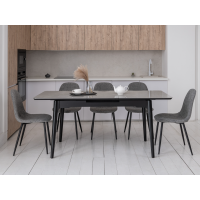 Керамічний стіл TM-89 калакатта мармур (сіра кераміка) + чорний