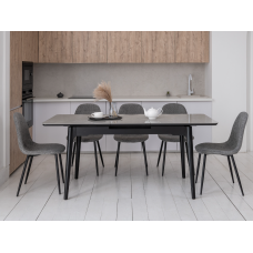 Керамічний стіл TM-89 калакатта мармур (сіра кераміка) + чорний