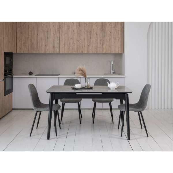 Керамічний стіл TM-89 калакатта мармур (сіра кераміка) + чорний