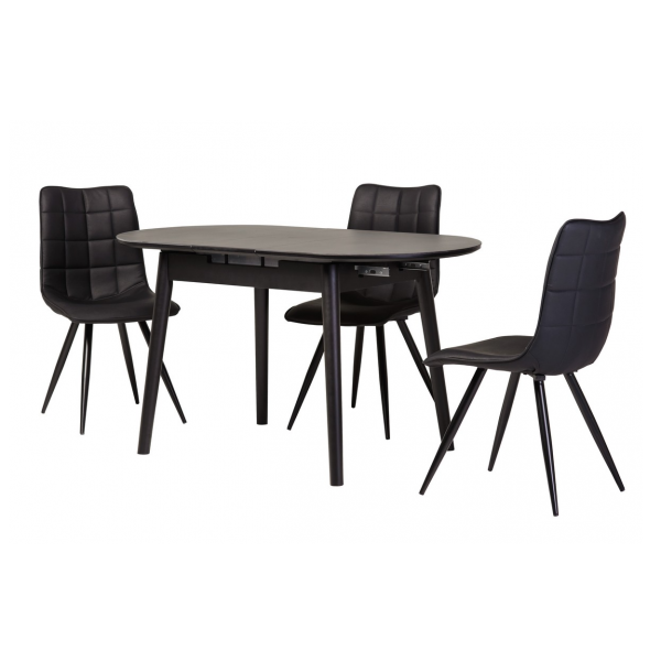 Керамічний стіл TM-85 чорний онікс + чорний