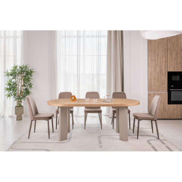 Стіл шпоноване МДФ Нікколо TM-236 ясень + теплий пісок