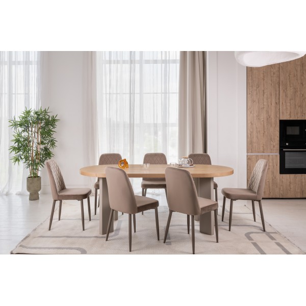 Стіл шпоноване МДФ Нікколо TM-236 ясень + теплий пісок