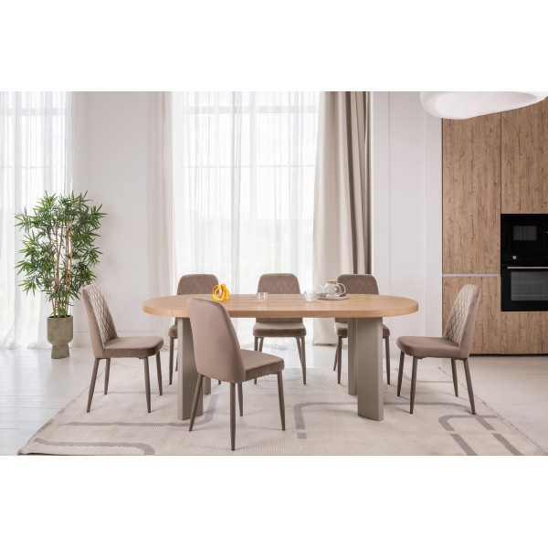 Стіл шпоноване МДФ Нікколо TM-236 ясень + теплий пісок