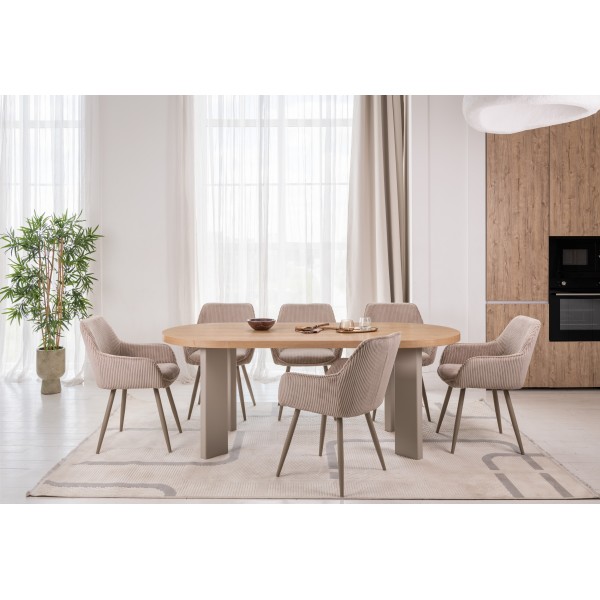 Стіл шпоноване МДФ Нікколо TM-236 ясень + теплий пісок