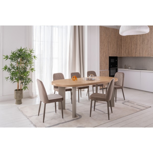 Стіл шпоноване МДФ Нікколо TM-236 ясень + теплий пісок