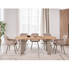 Стіл шпоноване МДФ Нікколо TM-236 ясень + теплий пісок