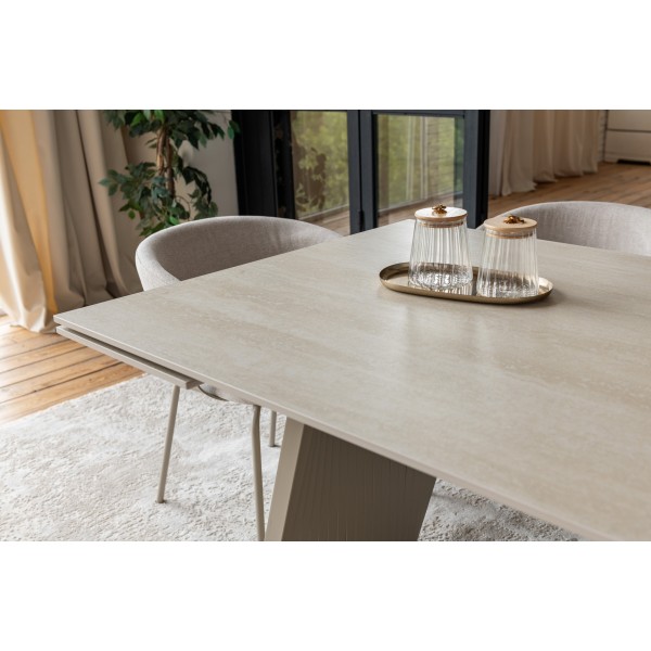 Керамічний стіл Олімпія TML-985 крема марфіль + бежевий