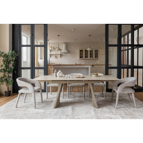 Керамічний стіл Олімпія TML-985 крема марфіль + бежевий