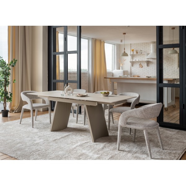 Керамічний стіл Олімпія TML-985 крема марфіль + бежевий