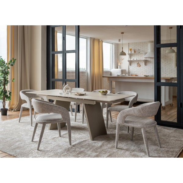 Керамічний стіл Олімпія TML-985 крема марфіль + бежевий