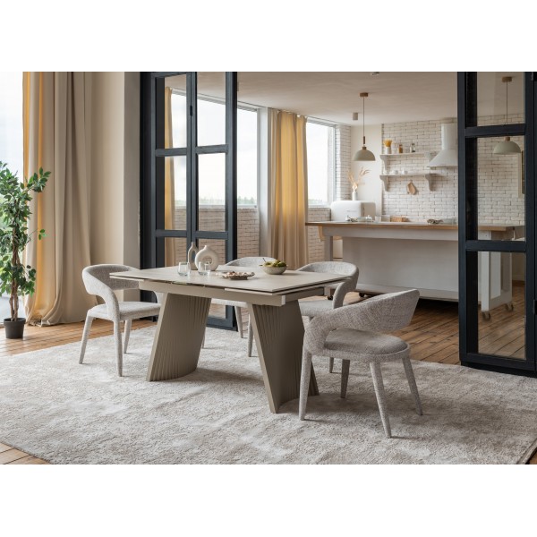 Керамічний стіл Олімпія TML-985 крема марфіль + бежевий