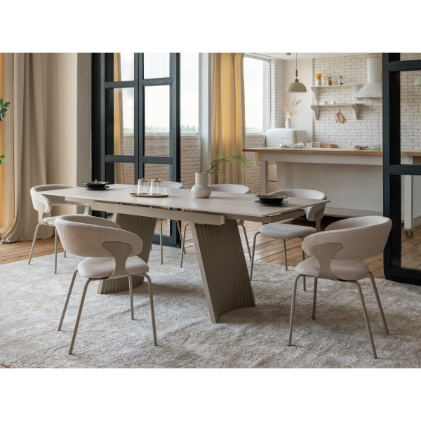 Керамічний стіл Олімпія TML-985 крема марфіль + бежевий