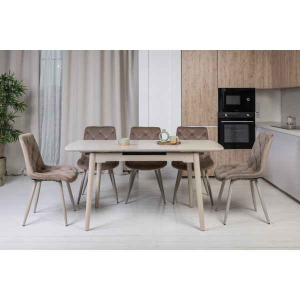 Керамічний стіл TM-76 крема саббія + капучино