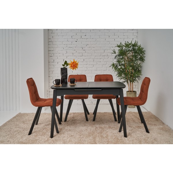 Керамічний стіл TM-76 чорний онікс + чорний