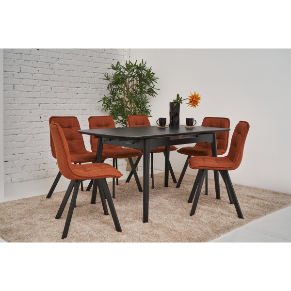 Керамічний стіл TM-76 чорний онікс + чорний