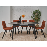 Керамический стол TM-76 чёрный оникс + чёрный