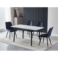 Керамічний стіл TM-87 білий мармур + чорний