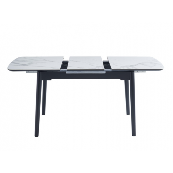 Керамічний стіл TM-87 білий мармур + чорний