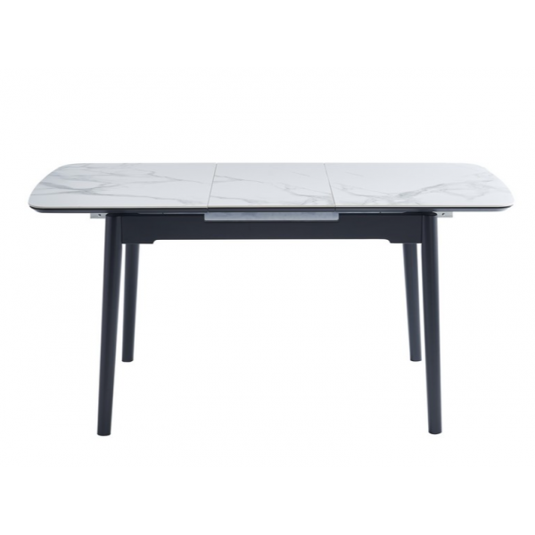 Керамічний стіл TM-87 білий мармур + чорний