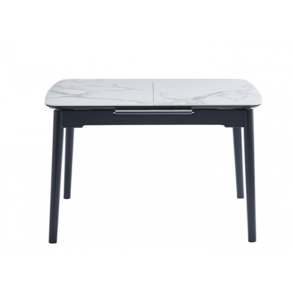 Керамічний стіл TM-87 білий мармур + чорний