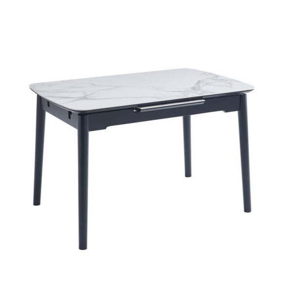 Керамічний стіл TM-87 білий мармур + чорний