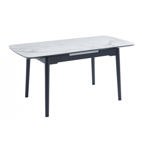 Керамічний стіл TM-87 білий мармур + чорний