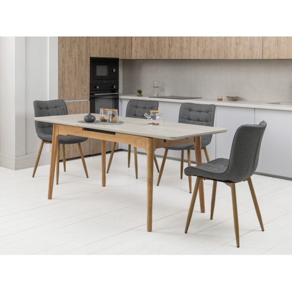 Керамічний стіл TM-89 травертін + дуб