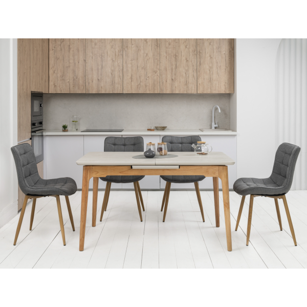 Керамічний стіл TM-89 травертін + дуб