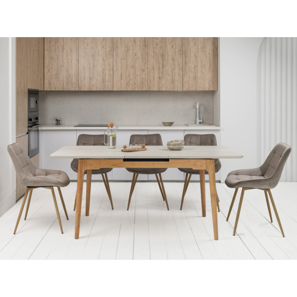 Керамічний стіл TM-89 травертін + дуб