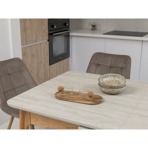 Керамічний стіл TM-89 травертін + дуб