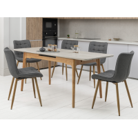 Керамічний стіл TM-89 травертін + дуб