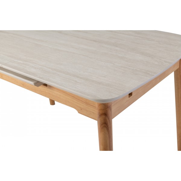 Керамічний стіл TM-76 травертін матовий + дуб