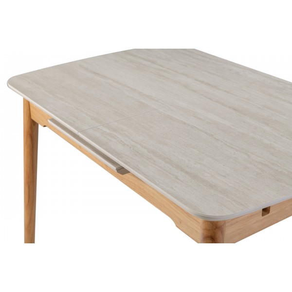 Керамічний стіл TM-76 травертін матовий + дуб