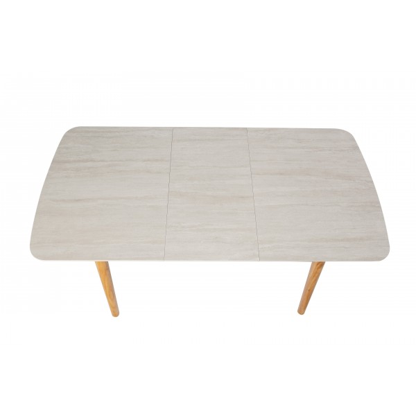 Керамічний стіл TM-76 травертін матовий + дуб