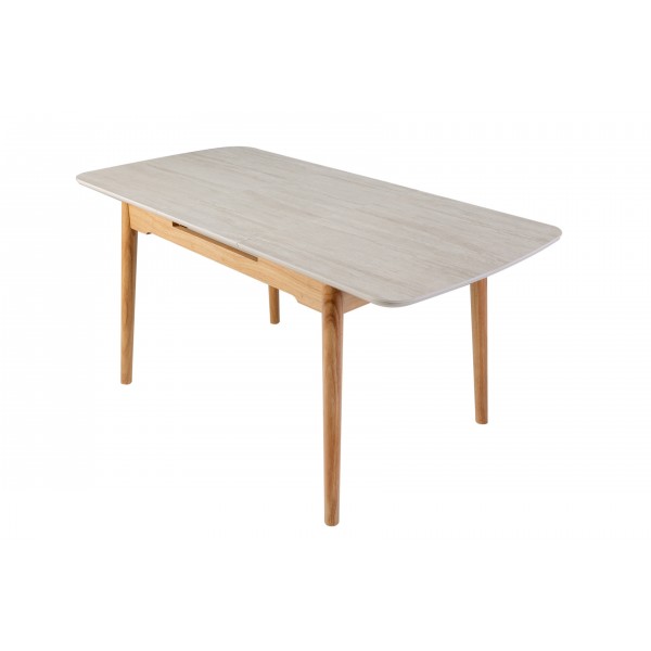 Керамічний стіл TM-76 травертін матовий + дуб