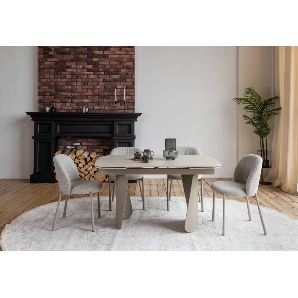 Керамічний стіл Нардо TML-1270 крема марфіль + бежевий