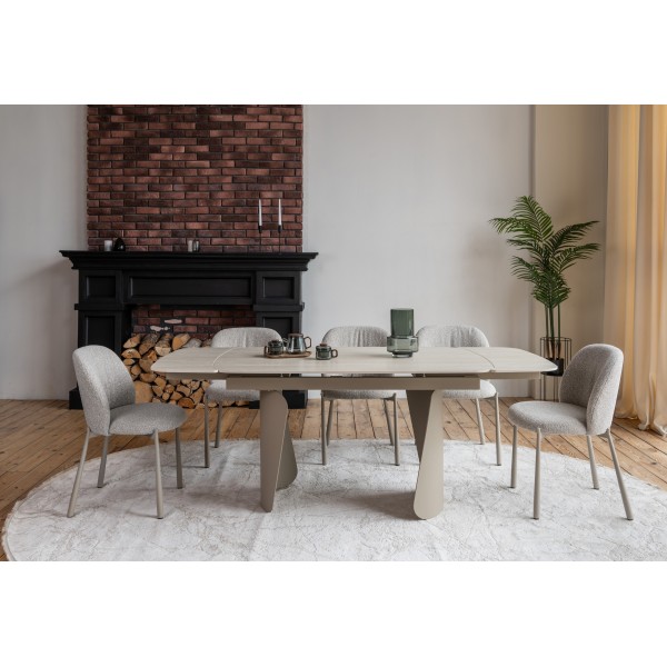 Керамічний стіл Нардо TML-1270 крема марфіль + бежевий