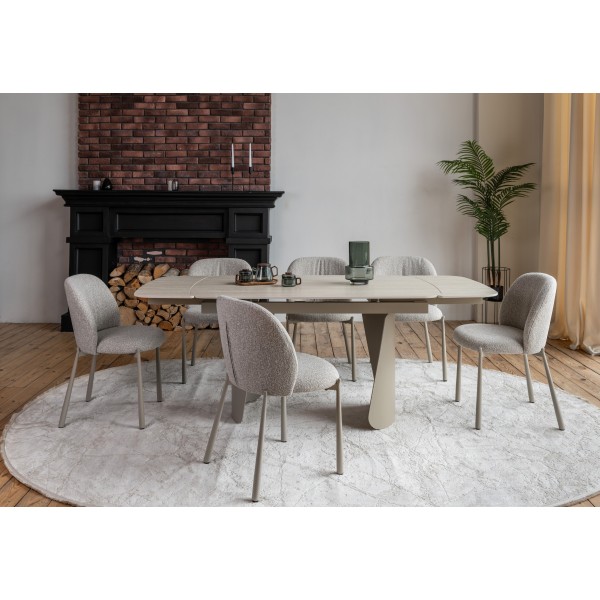 Керамічний стіл Нардо TML-1270 крема марфіль + бежевий