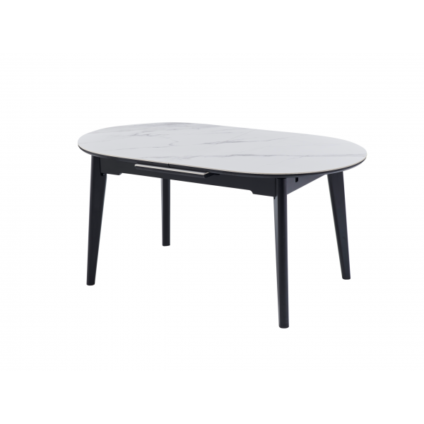Керамічний стіл TM-126 білий мармур + чорний