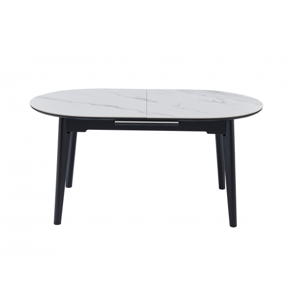 Керамічний стіл TM-126 білий мармур + чорний