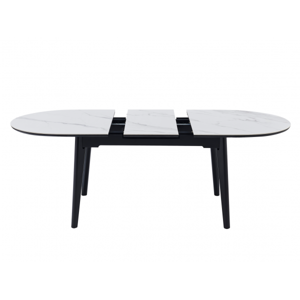 Керамічний стіл TM-126 білий мармур + чорний