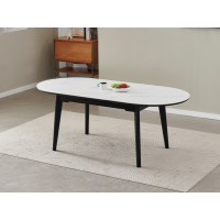 Керамічний стіл TM-126 білий мармур + чорний