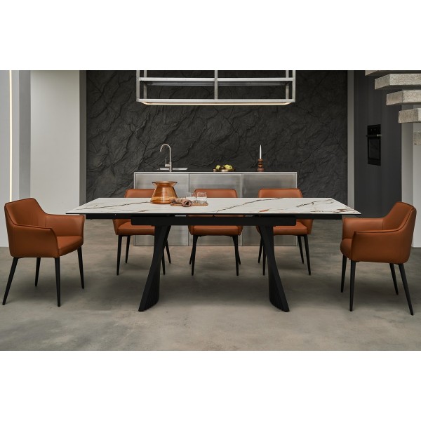 Керамічний стіл Олімпія TML-985 калакатта голд + чорний