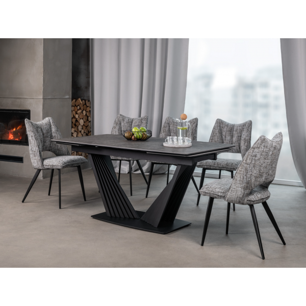 Керамічний стіл Феліче TML-1000 грей шторм + чорний