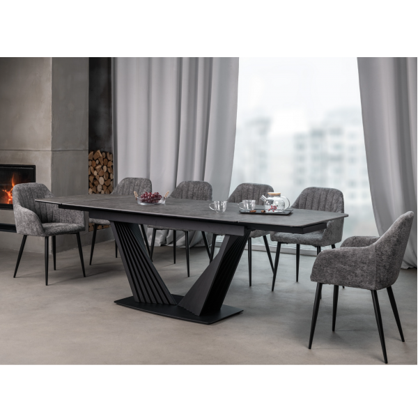 Керамічний стіл Феліче TML-1000 грей шторм + чорний