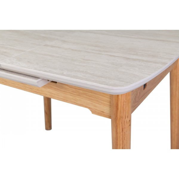 Керамічний стіл TM-87-1 травертін матовий + дуб